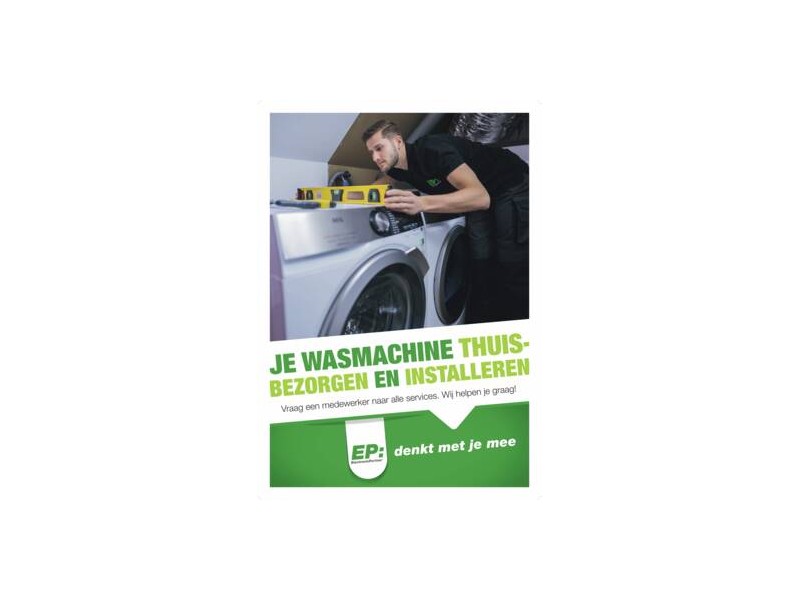 A1 Stoepbord Wasmachine thuisbezorgen en installeren